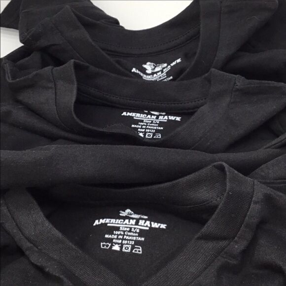 American Hawk Boys 3 Piece Pack V-Neck T-Shirt E6 - Picture 4 of 4